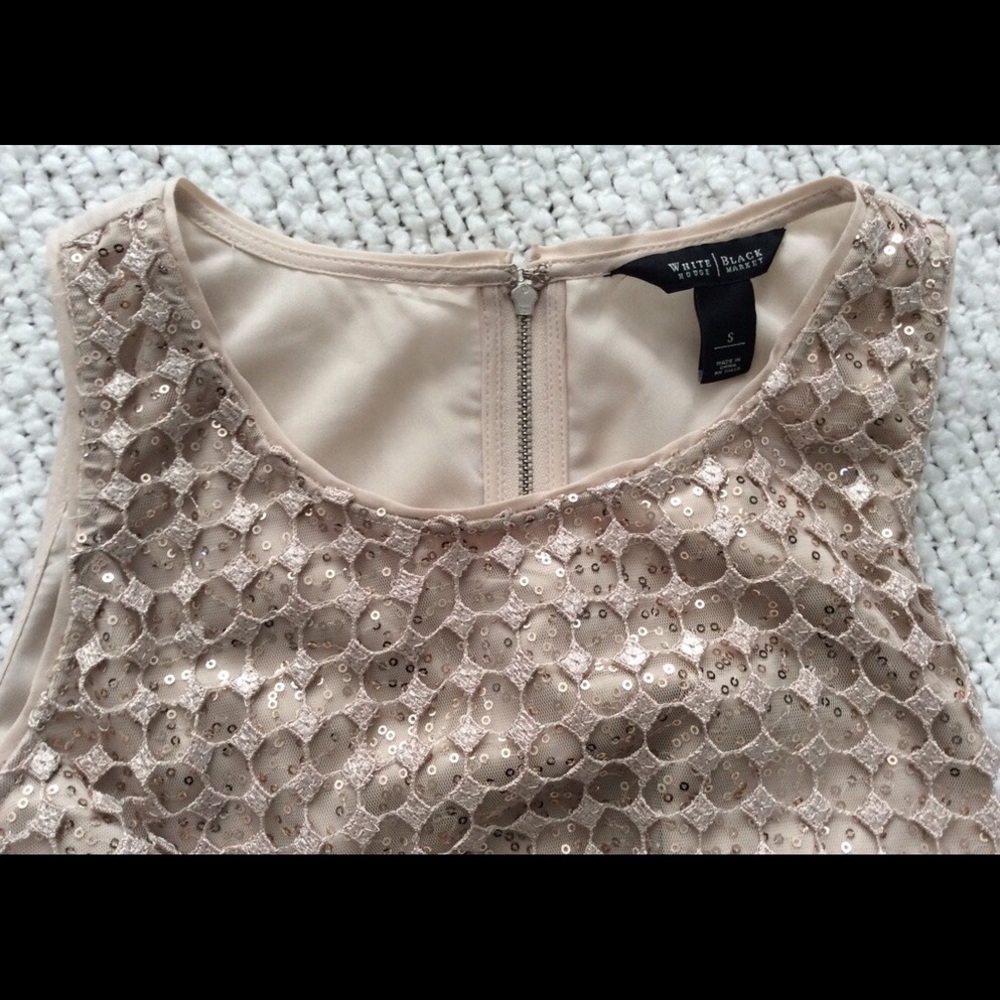White House/Black Market Gold Sequined Shirt - Picture 3 of 3
